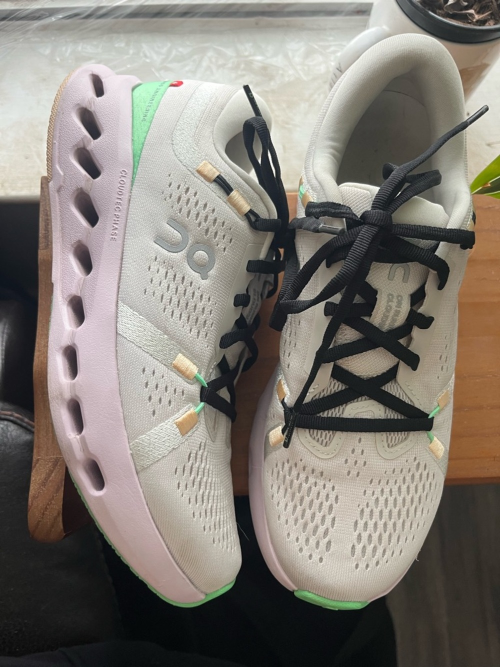 On Running Women's Cloudnova Athletic Shoes in Cream, Pink & Green